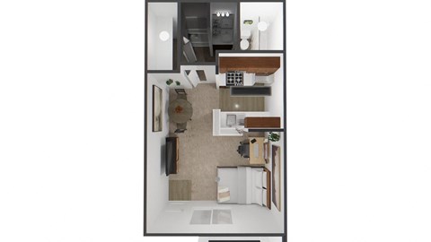 Floor plan for studio, 1 bath, 450 sqft